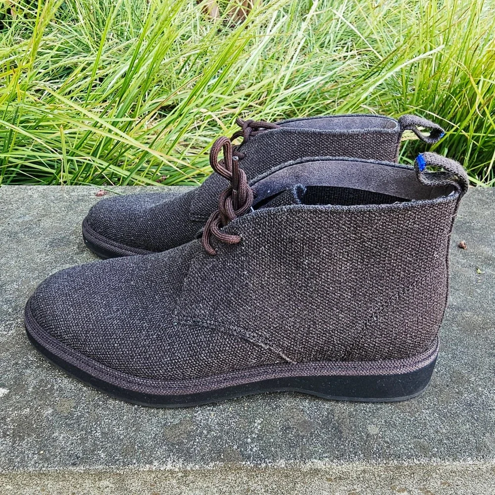 Rothy's Men's 7 Chukka Boots Merino‎ Wool Lace Up Dark Brown/Umber *No Inserts*